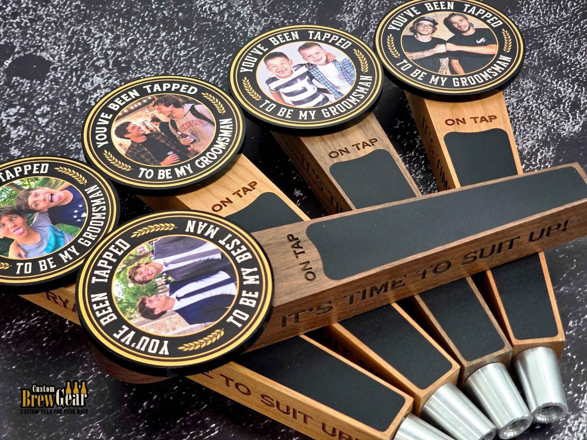 Groomsman Proposal Photo Tap Handle - Custom Brew Gear