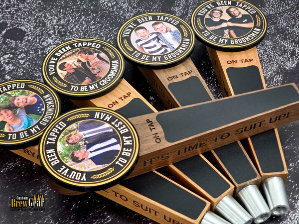 Groomsman Proposal Photo Tap Handle - Custom Brew Gear