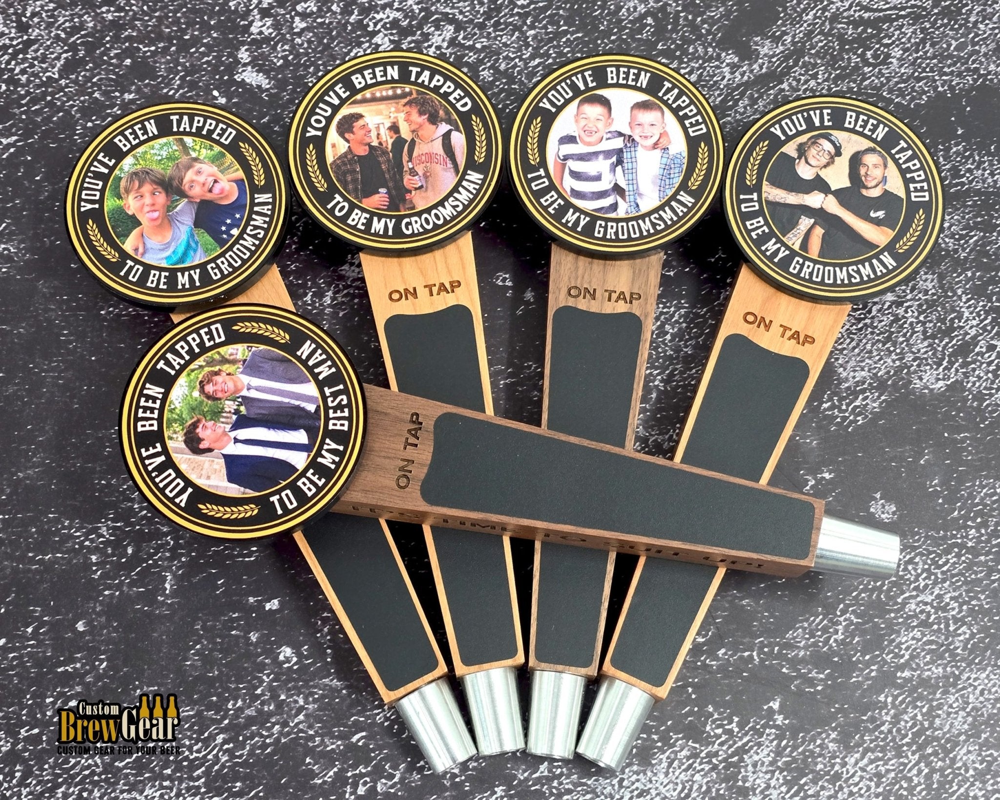 Groomsman Proposal Photo Tap Handle - Custom Brew Gear