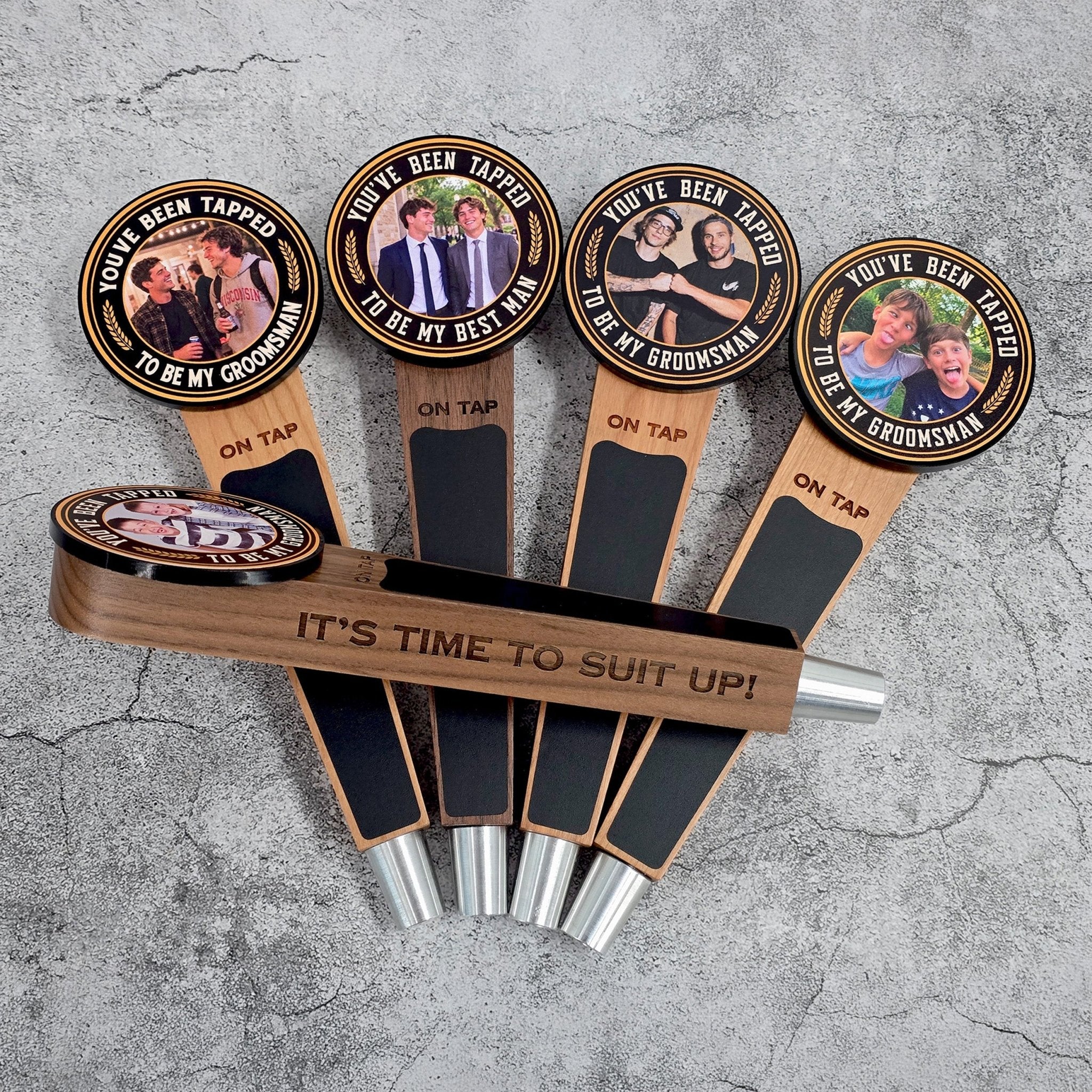 Groomsman Proposal Photo Tap Handle - Custom Brew Gear