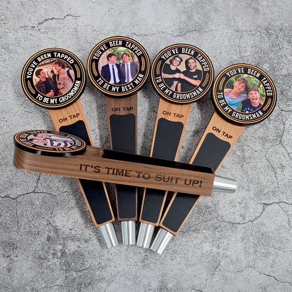 Groomsman Proposal Photo Tap Handle - Custom Brew Gear