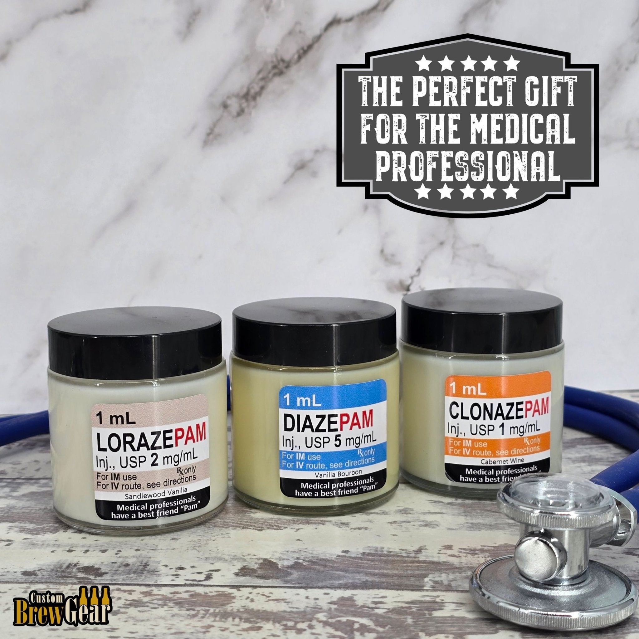 Handmade by Nurses – Funny Medical Candle Gift Set for Doctors & Healthcare Workers - Custom Brew Gear
