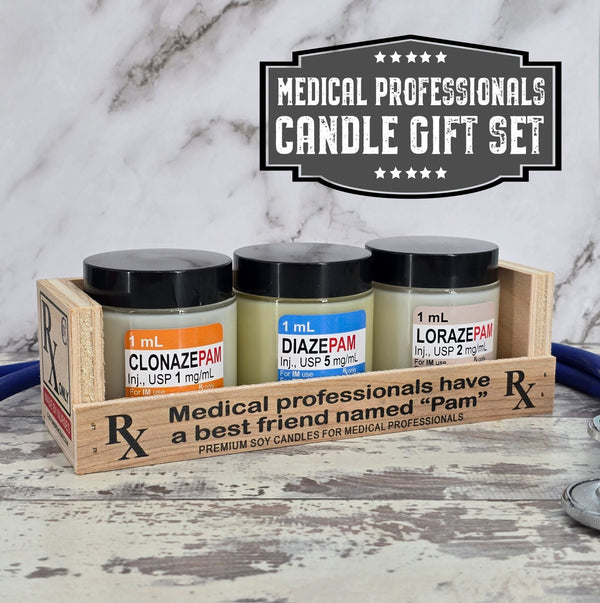 Handmade by Nurses – Funny Medical Candle Gift Set for Doctors & Healthcare Workers - Custom Brew Gear