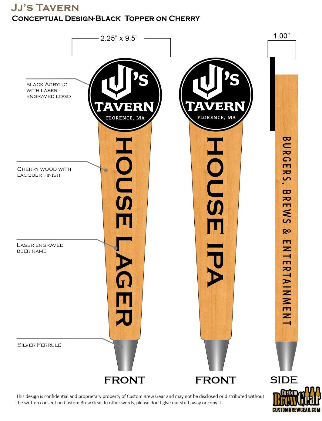 JJ's Tavern Tap Handle - Custom Brew Gear