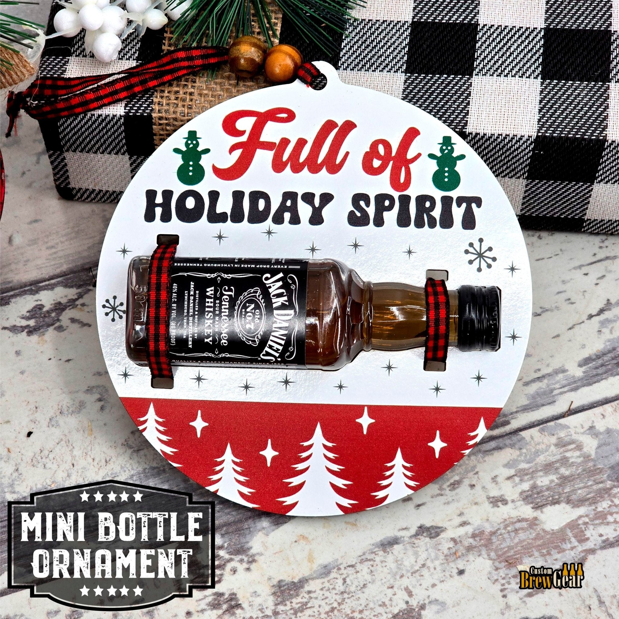 Mini Bottle Christmas Ornament – Perfect for Whiskey Lovers! - Custom Brew Gear