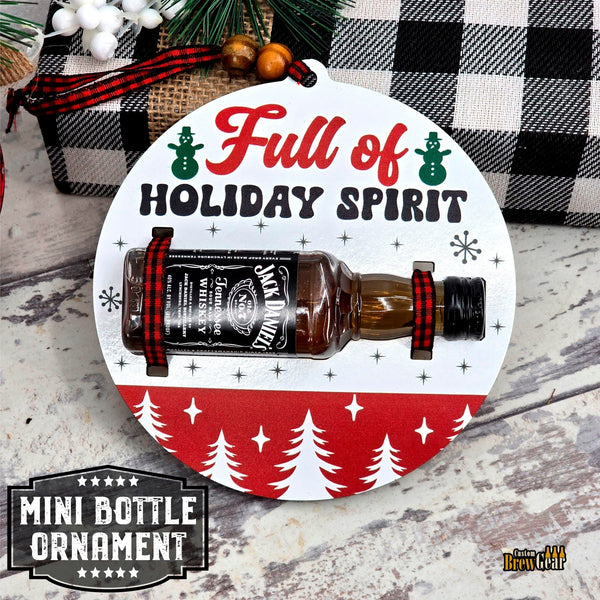 Mini Bottle Christmas Ornament – Perfect for Whiskey Lovers! - Custom Brew Gear