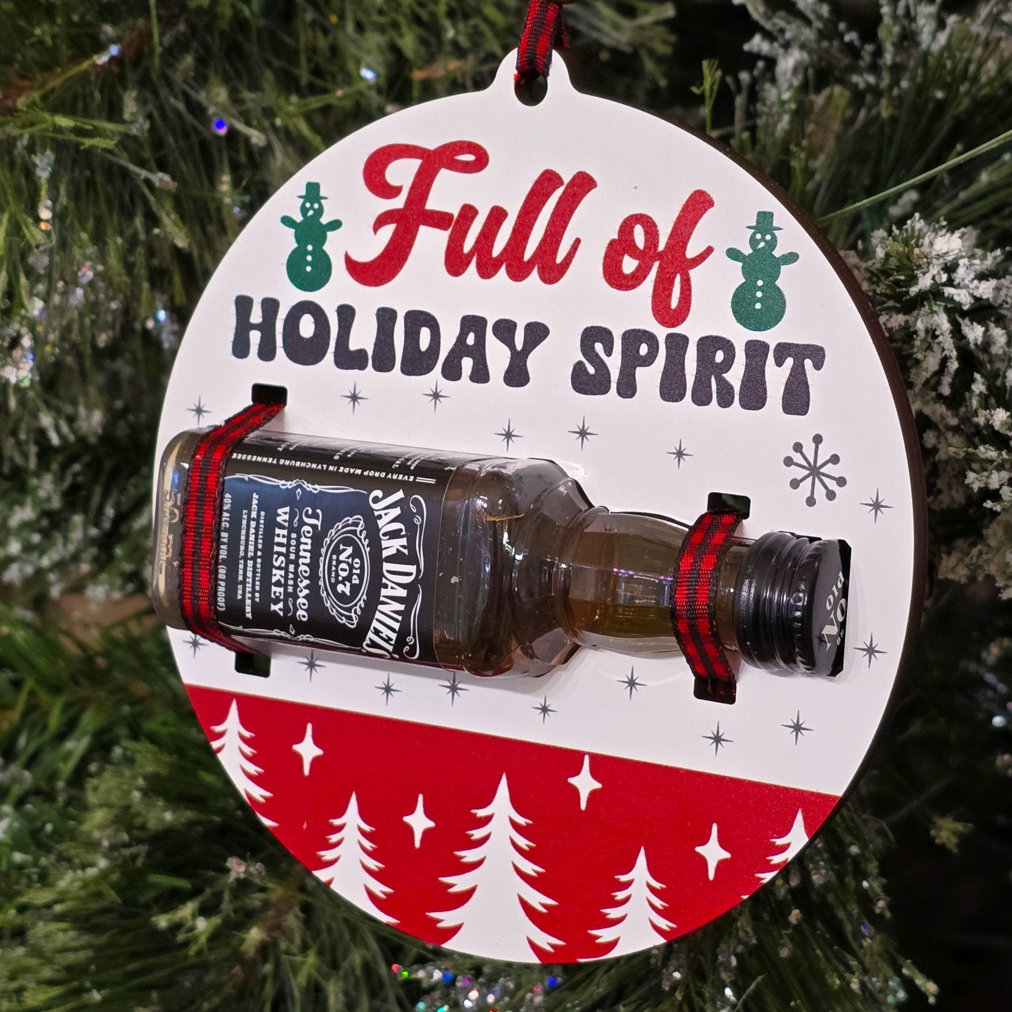 Mini Bottle Christmas Ornament – Perfect for Whiskey Lovers! - Custom Brew Gear