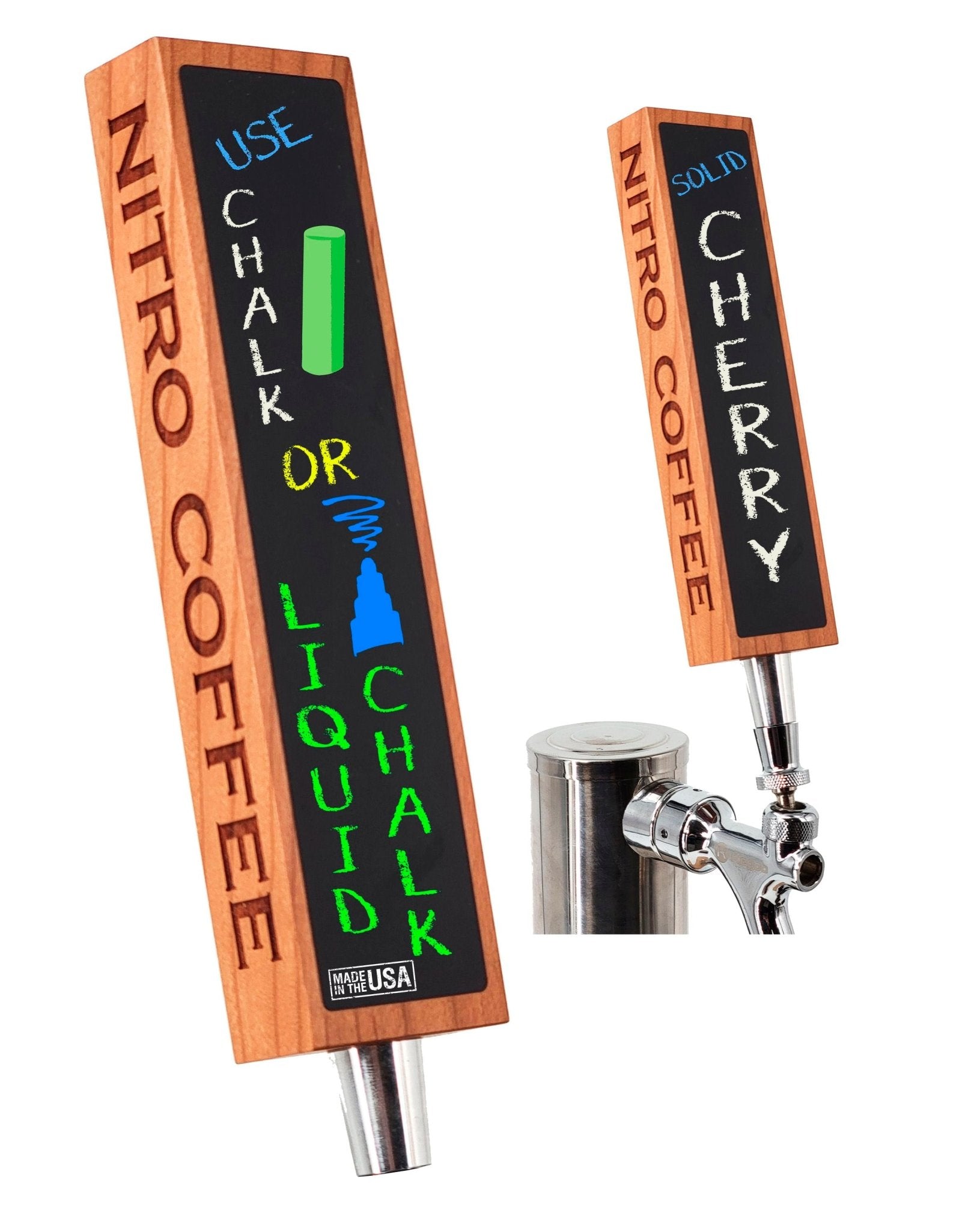 Nitro Coffee Tap Handle - Solid Cherry or Walnut - Custom Brew Gear