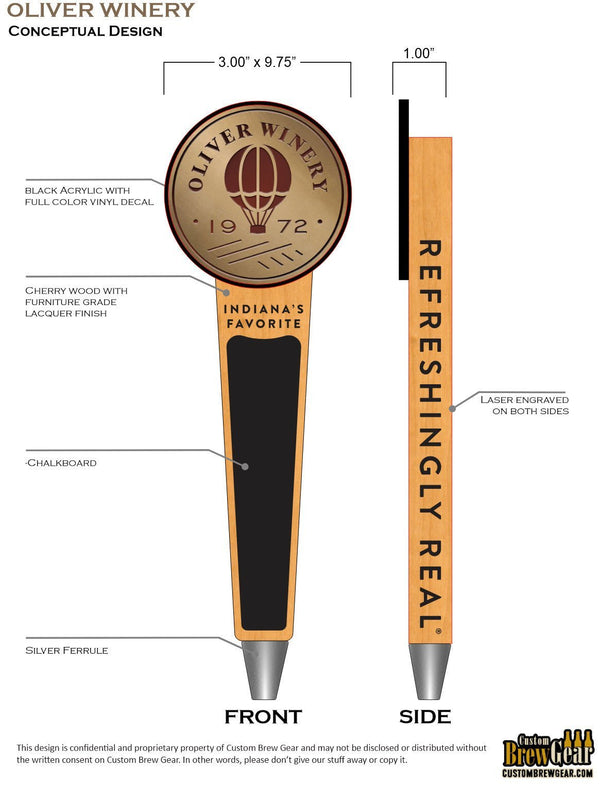 Oliver Winery Tap Handle - Custom Brew Gear