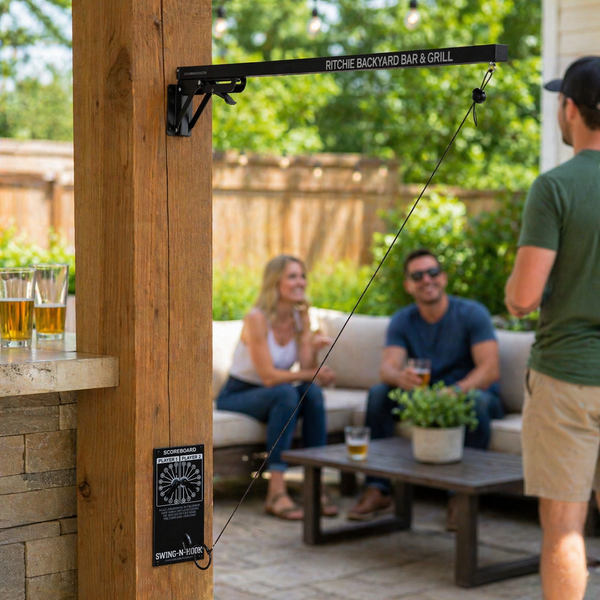 Outdoor - Indoor Folding Ring and Hook | Personalized Bimini Ring Toss Game | Custom Pub Game | Wall Mount Game - Custom Brew Gear