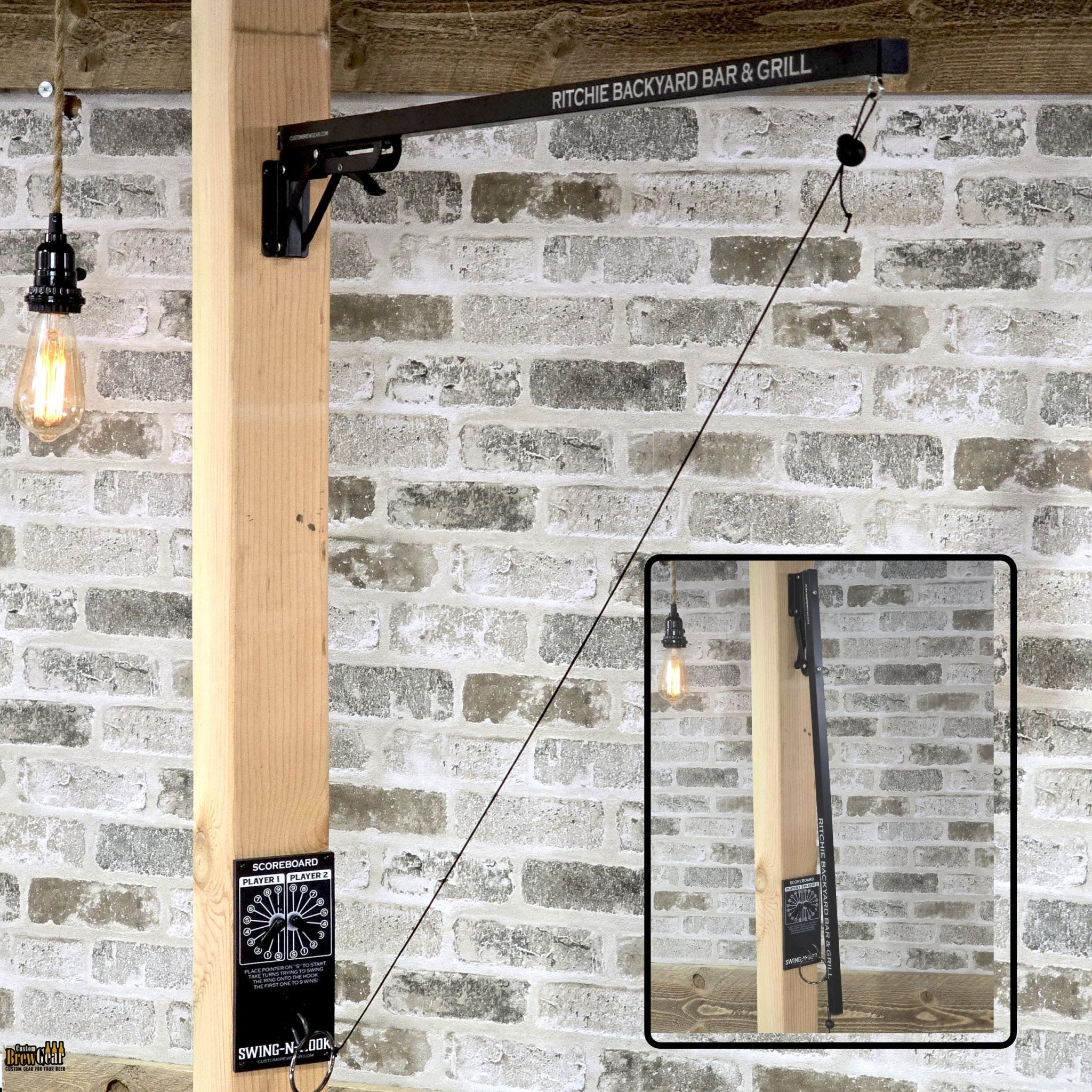 Outdoor - Indoor Folding Ring and Hook | Personalized Bimini Ring Toss Game | Custom Pub Game | Wall Mount Game - Custom Brew Gear