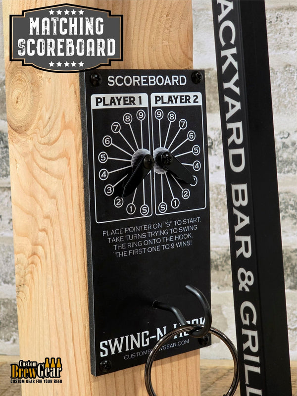 Outdoor - Indoor Folding Ring and Hook Scoreboard| Custom Pub Game | Wall Mount Game - Custom Brew Gear