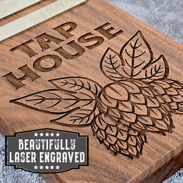 Personalized Bar Sign – Custom Stainless Steel & Wood Tap House Sign - Custom Brew Gear