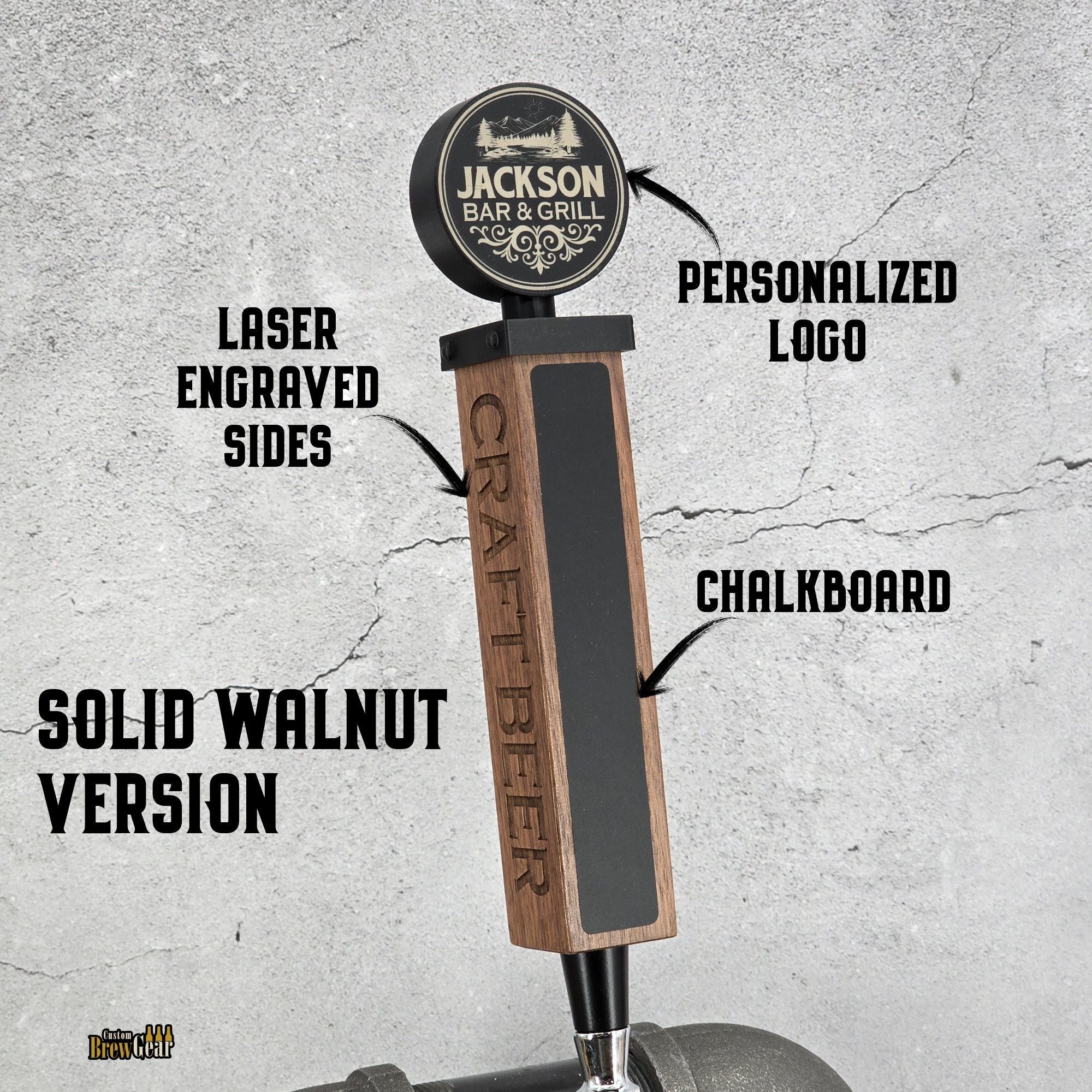 Personalized Beer Tap Handle – Black Label Round Edition - Custom Brew Gear