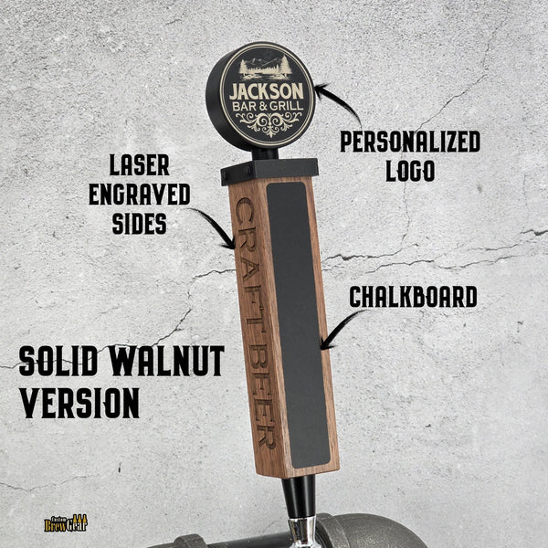 Personalized Beer Tap Handle – Black Label Round Edition - Custom Brew Gear