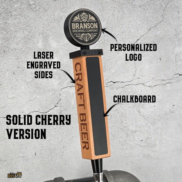 Personalized Beer Tap Handle – Black Label Round Edition - Custom Brew Gear