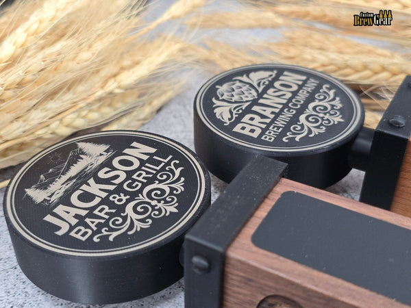 Personalized Beer Tap Handle – Black Label Round Edition - Custom Brew Gear