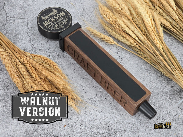 Personalized Beer Tap Handle – Black Label Round Edition - Custom Brew Gear