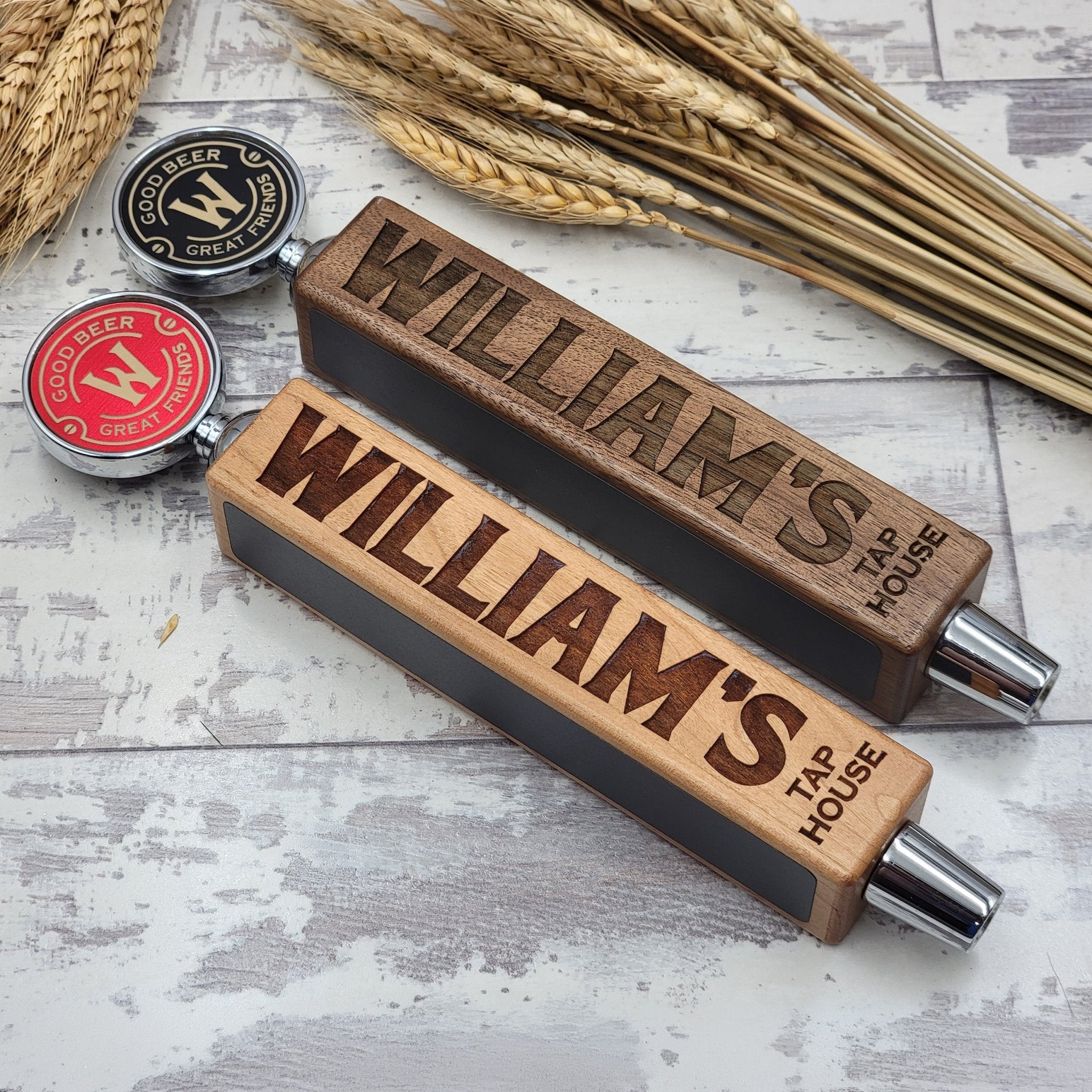 Personalized Beer Tap Handle with Topper - Custom Brew Gear