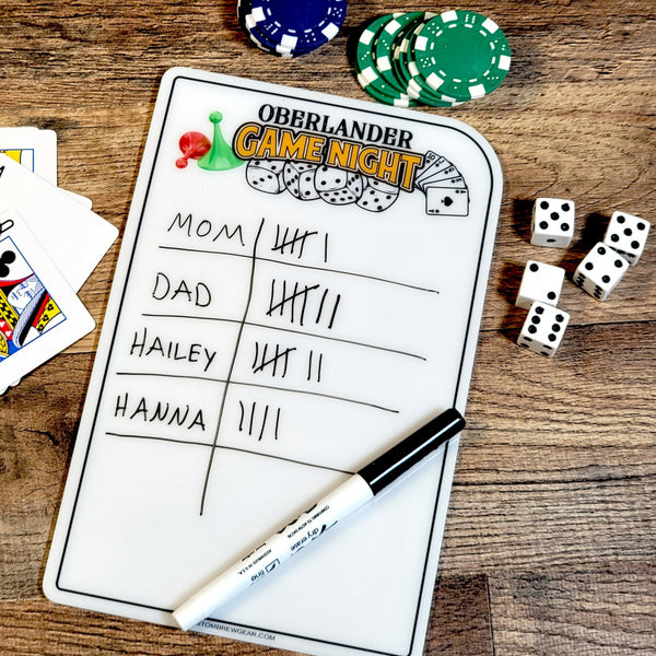 Personalized Game Score Sheets - Dry Erase