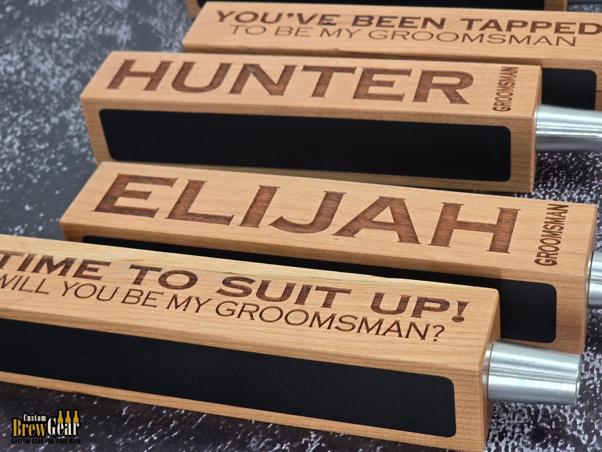 Personalized Groomsmen Beer Tap Handle - Custom Brew Gear