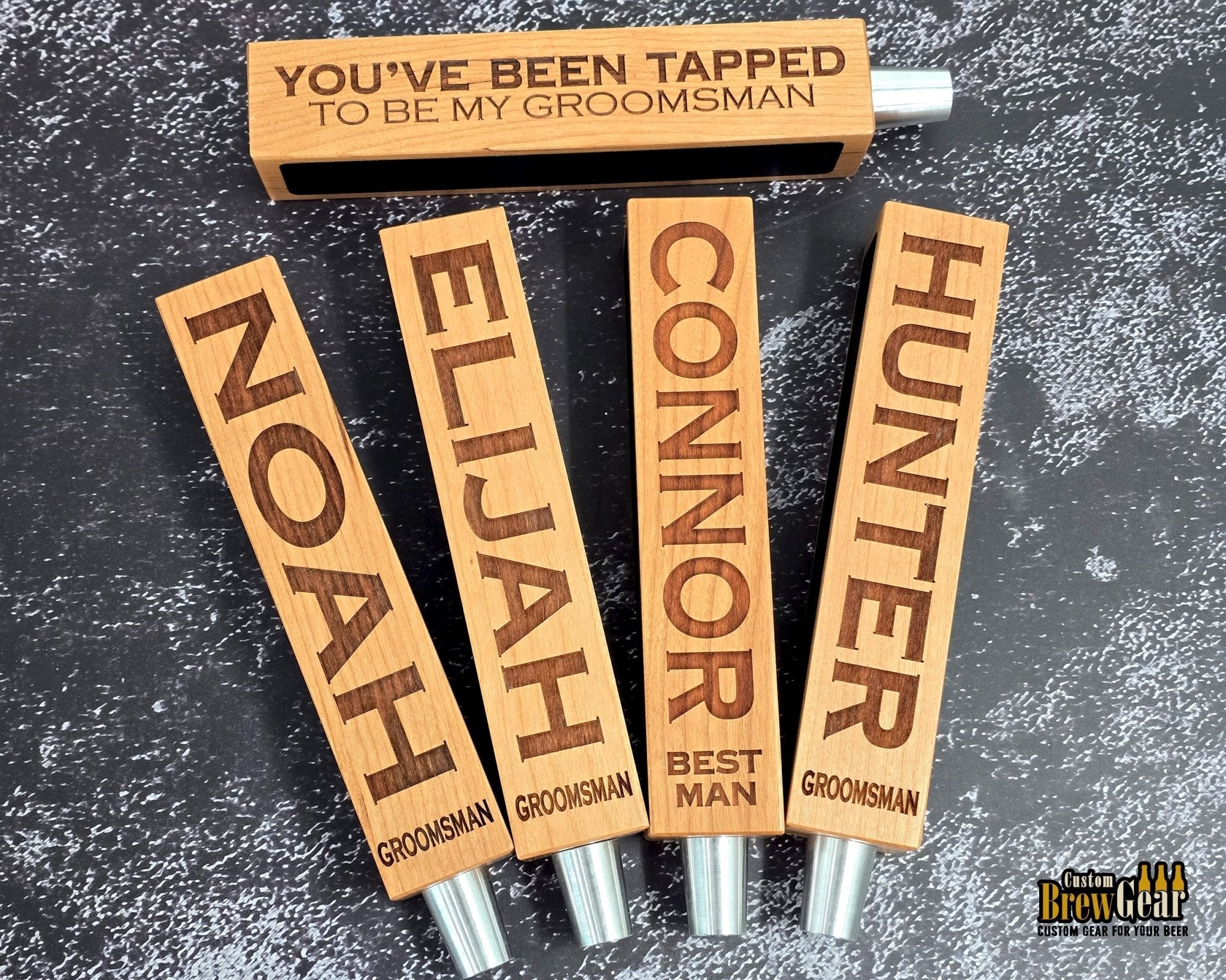 Personalized Groomsmen Beer Tap Handle - Custom Brew Gear