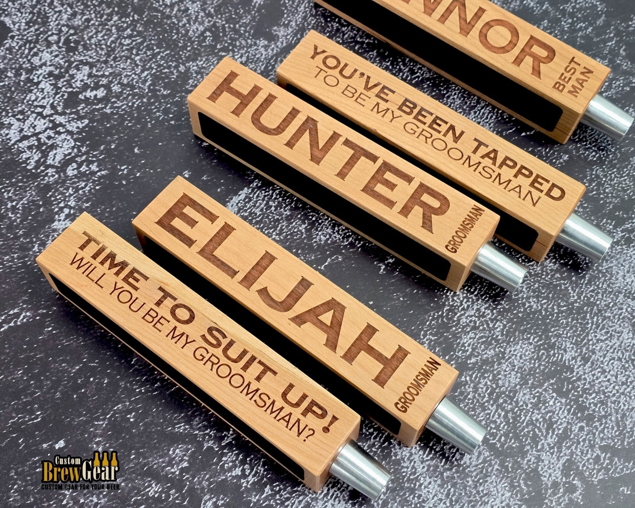 Personalized Groomsmen Beer Tap Handle - Custom Brew Gear