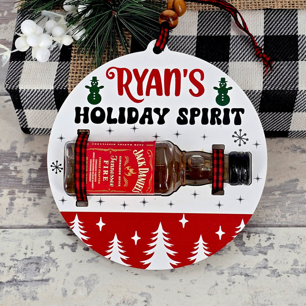 Personalized Mini Bottle Christmas Ornament – Perfect for Whiskey Lovers! - Custom Brew Gear