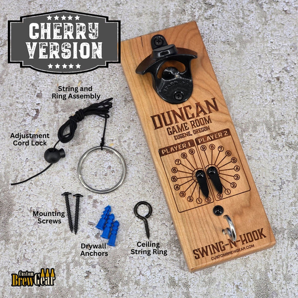 Personalized Ring & Hook Game with Scoreboard and Bottle Opener - Custom Brew Gear