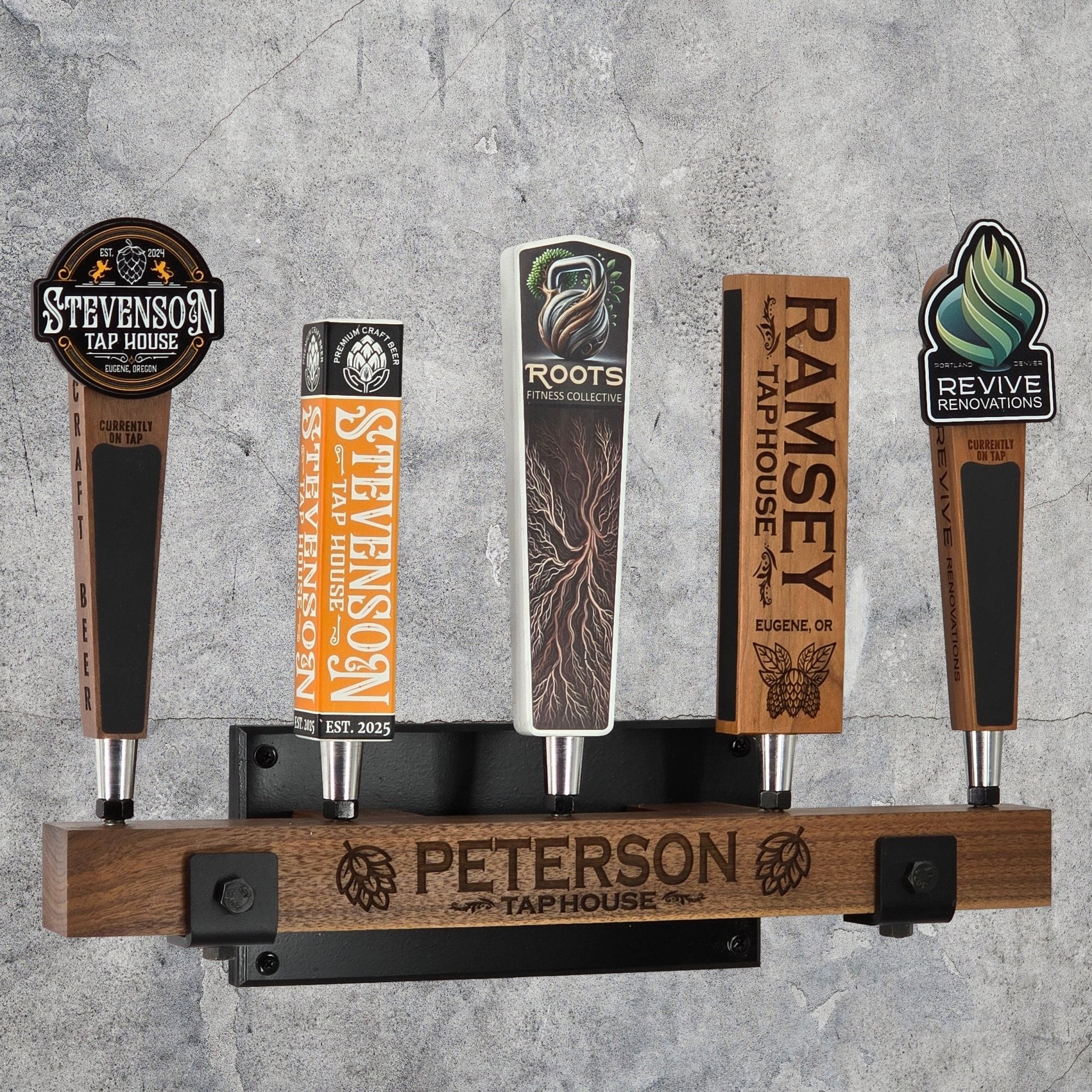 Personalized Rustic Tap Handle Display - Custom Brew Gear