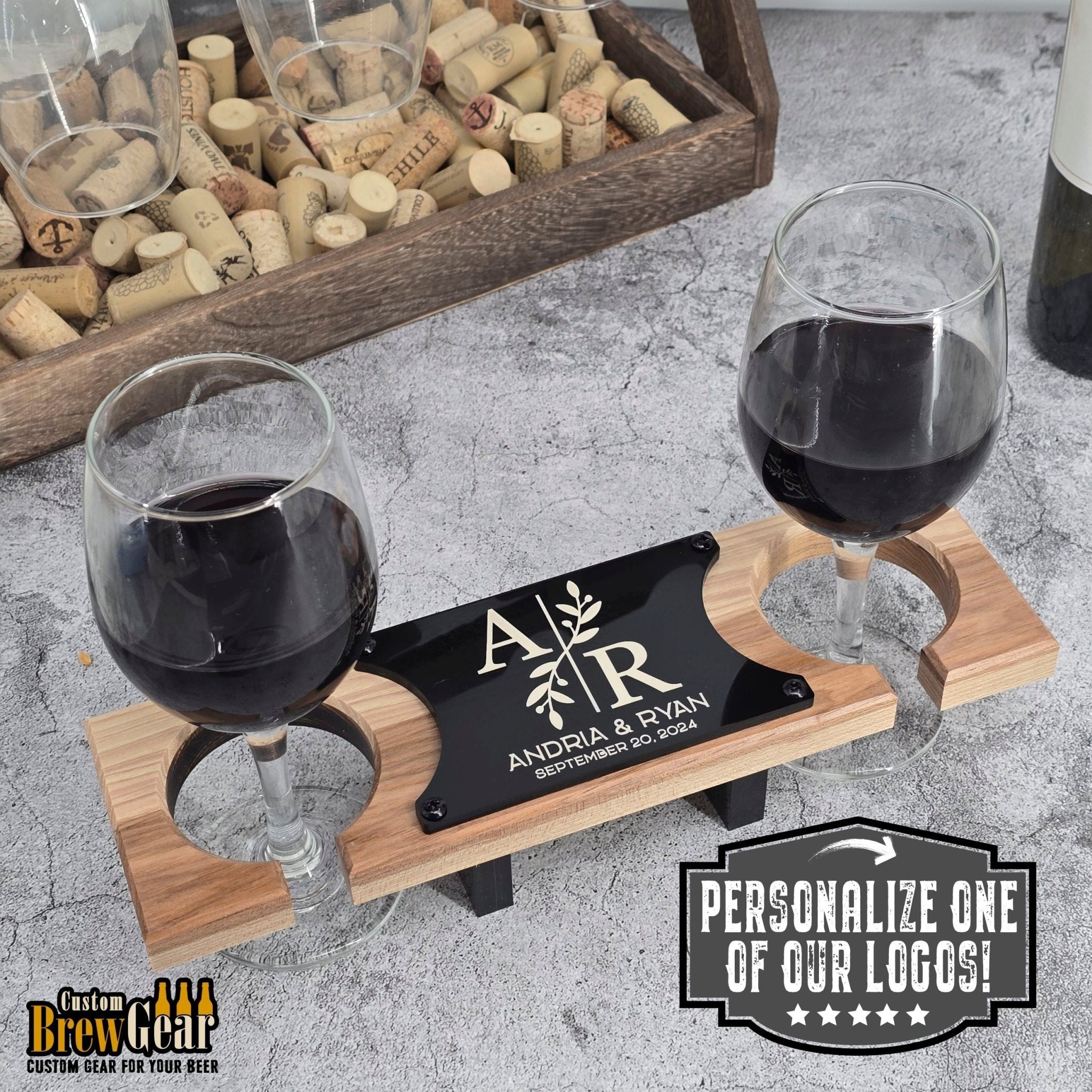 Personalized Wine Glass Flight - Custom Brew Gear