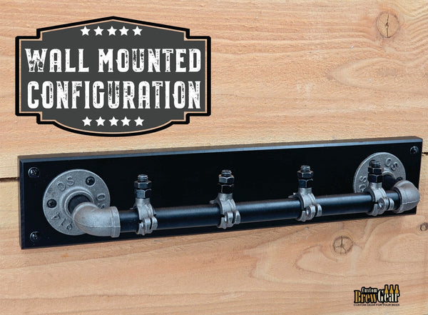 Rustic Black Pipe Tap Handle Display - Custom Brew Gear