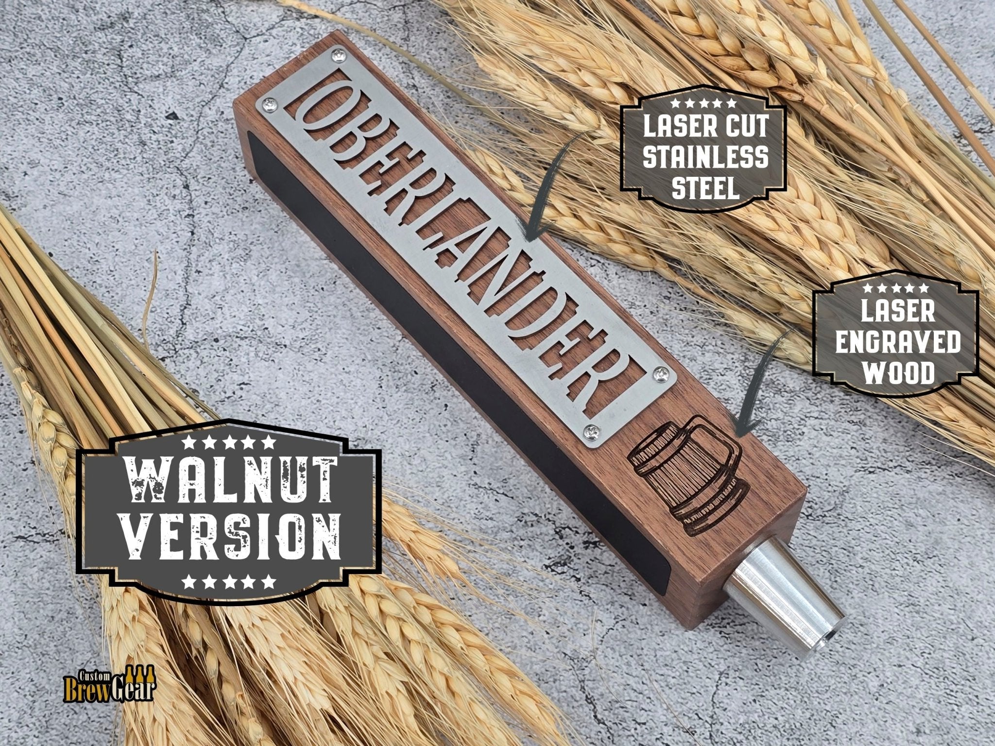 Signature Plate Tap Handle Edition – Personalized Stainless Steel - Custom Brew Gear