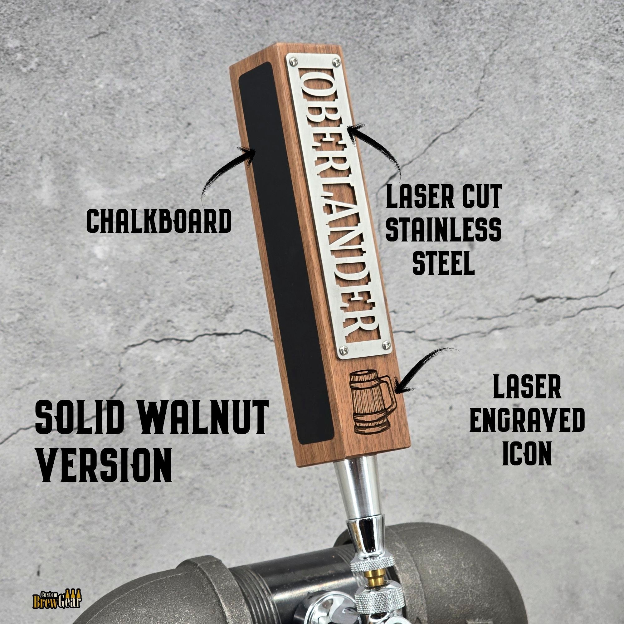 Signature Plate Tap Handle Edition – Personalized Stainless Steel - Custom Brew Gear