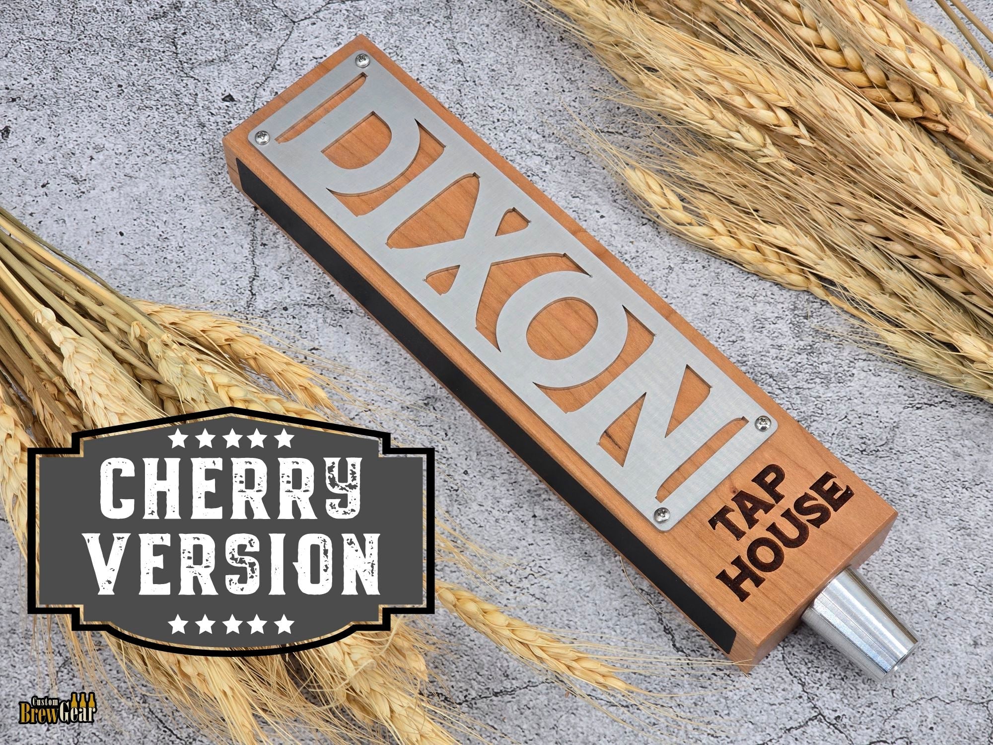 Signature Plate Wide Tap Handle – Personalized Stainless Steel - Custom Brew Gear