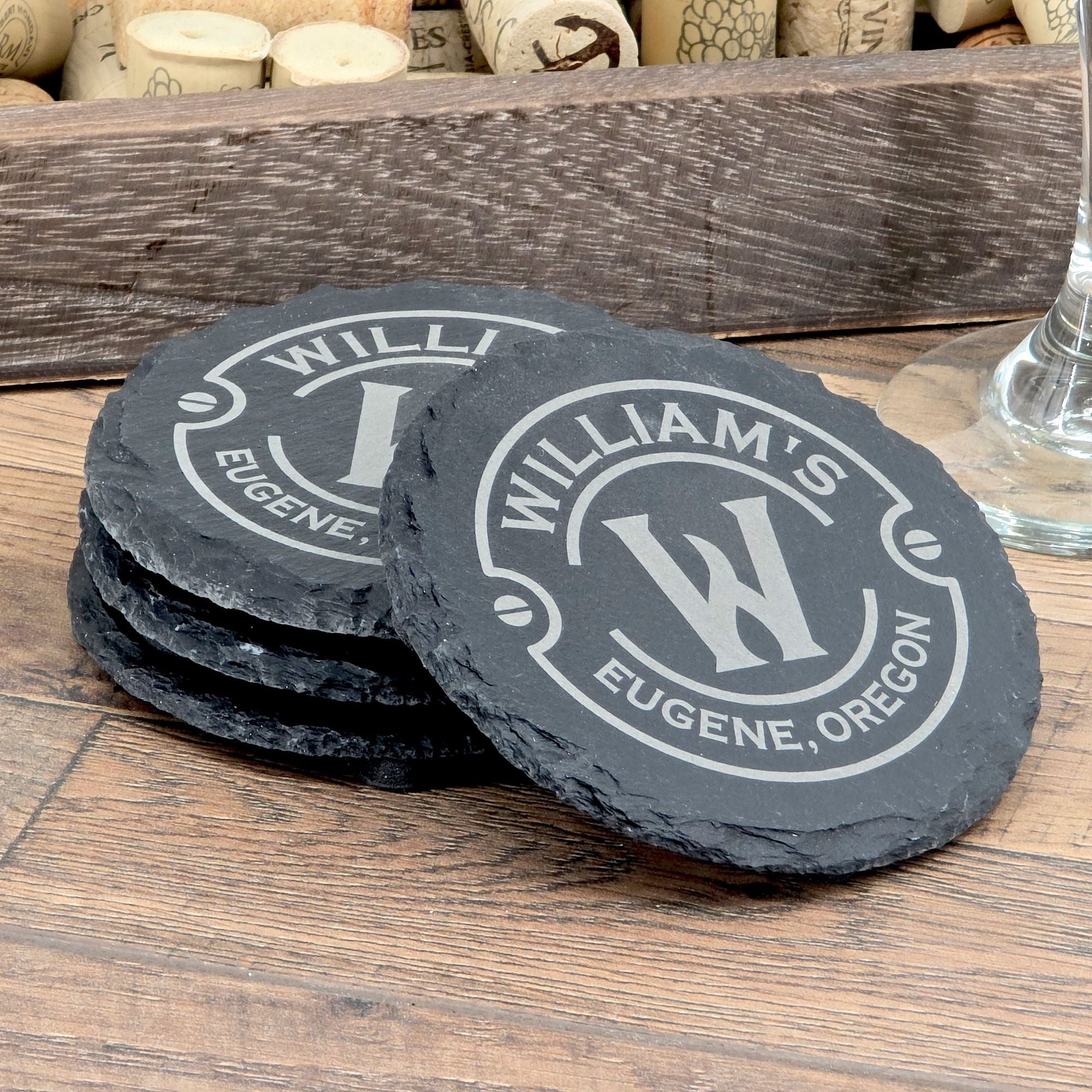 Slate Coaster Set - Monogram Edition - Custom Brew Gear