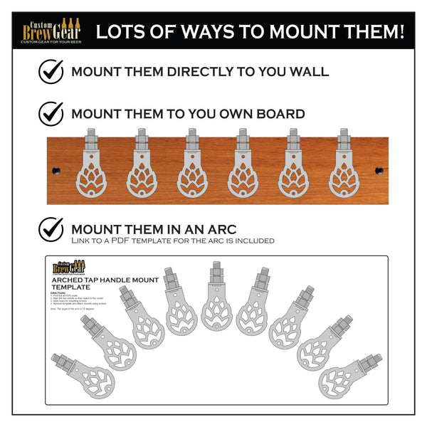 Stainless Steel Tap Handle Display Mount - Custom Brew Gear