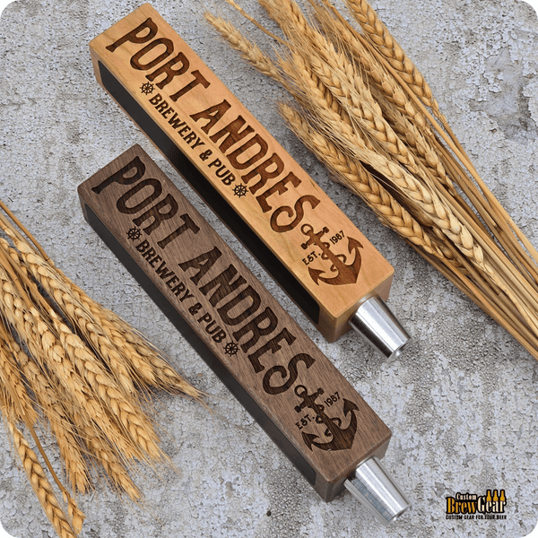 TH1001 - E Engraved Square Custom Tap Handle - Custom Brew Gear