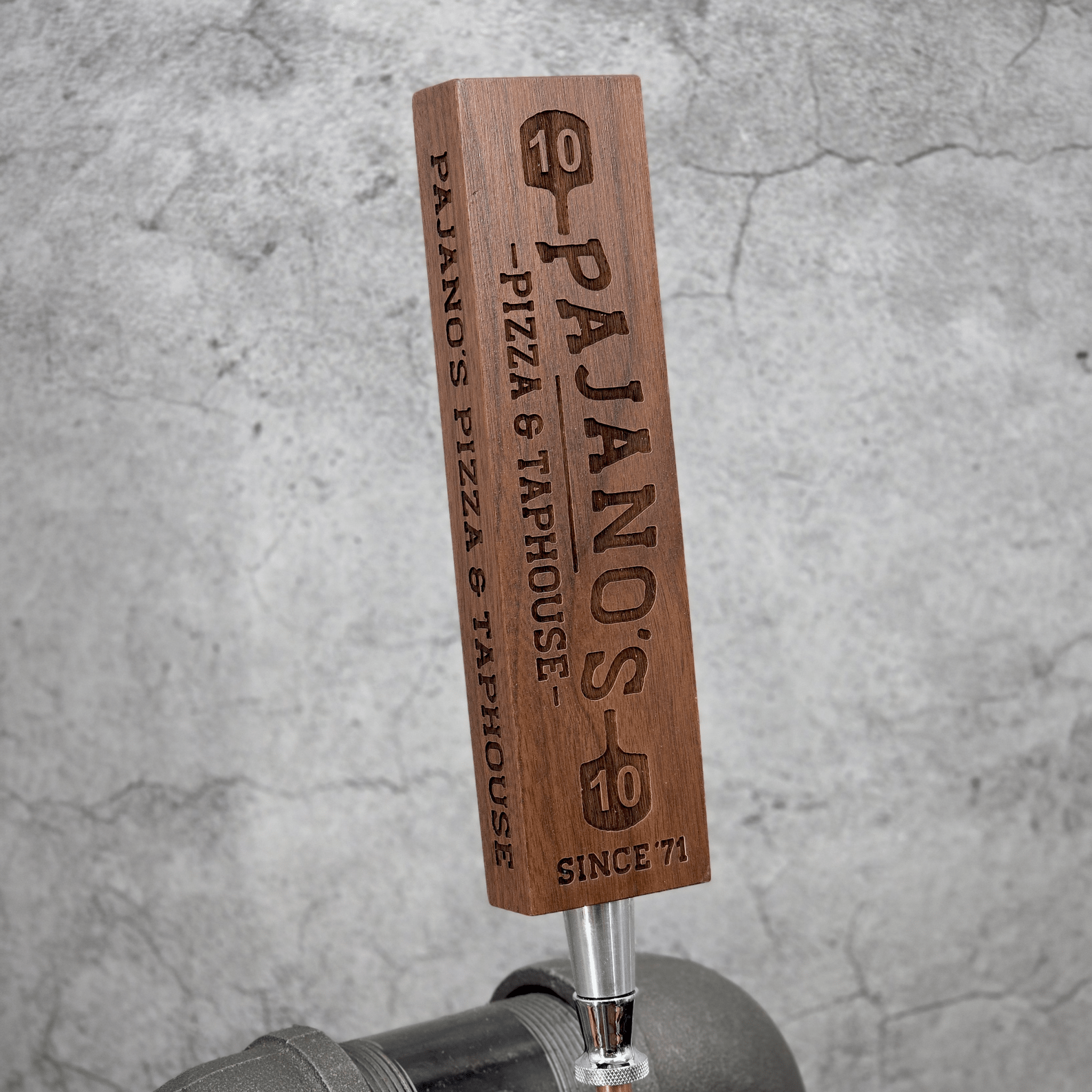 TH3000 - E Engraved Plank Style Custom Tap Handle - Custom Brew Gear