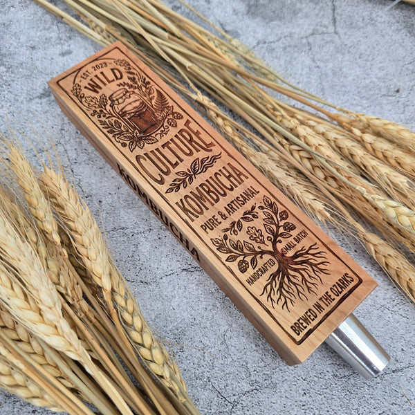 TH3000 - E Engraved Plank Style Custom Tap Handle - Custom Brew Gear