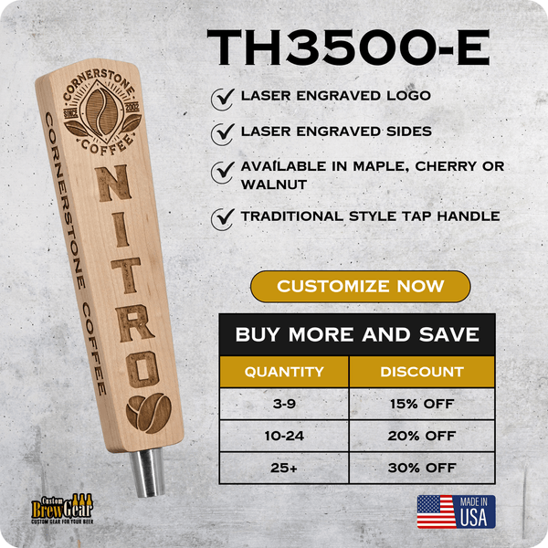 TH3500 - E Engraved Custom Tap Handle - Custom Brew Gear
