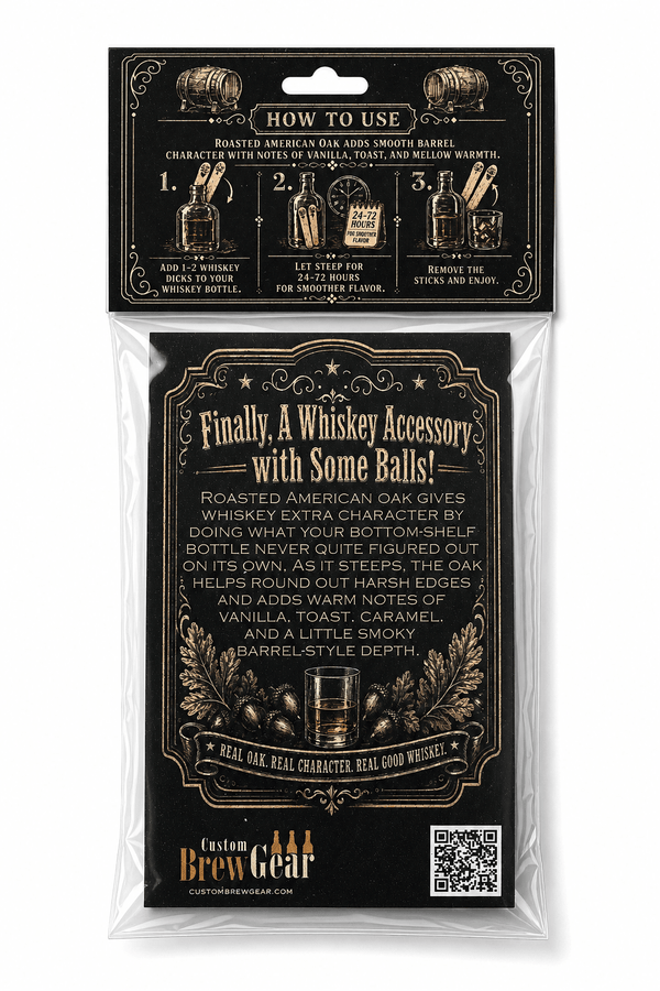 Whiskey Dicks Roasted American Oak Whiskey Aging Sticks - Custom Brew Gear