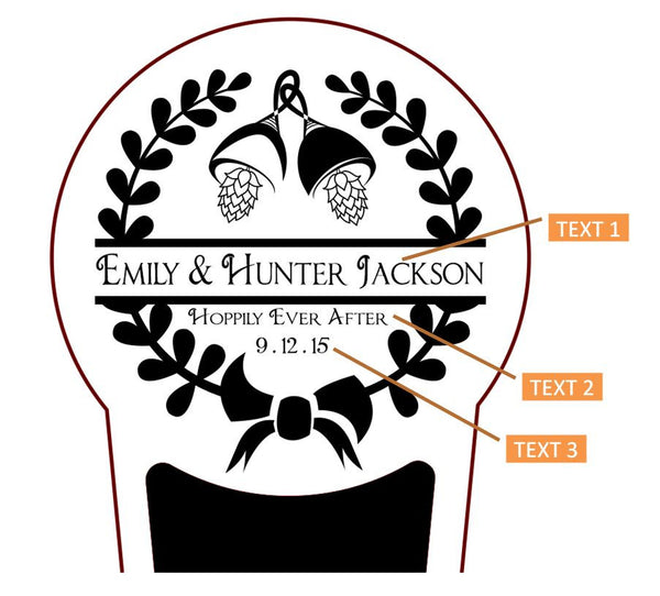 Personalized Chalkboard Tap Handle - Wedding Bell Edition - Custom Brew Gear