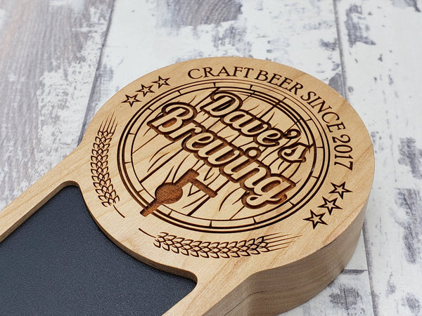 Barrel Edition - Personalized Beer Tap Handle with Chalkboard Insert - Custom Brew Gear