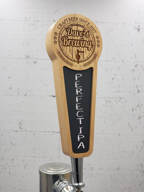 Barrel Edition - Personalized Beer Tap Handle with Chalkboard Insert - Custom Brew Gear