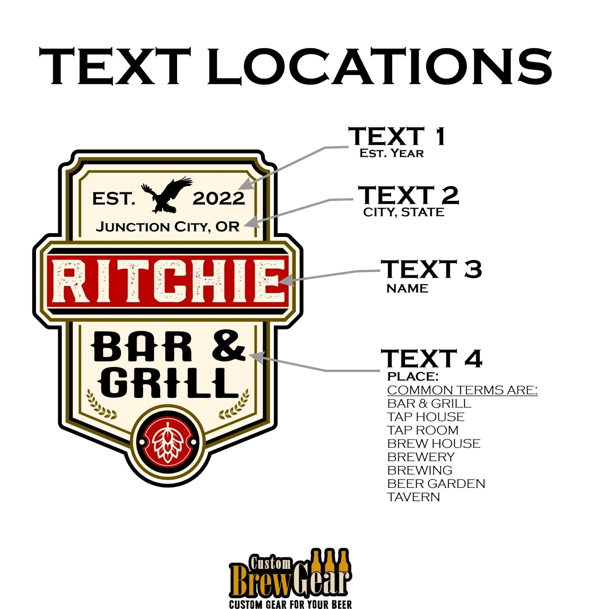 Custom Chalkboard Beer Tap Handle - Eagle Edition - Custom Brew Gear