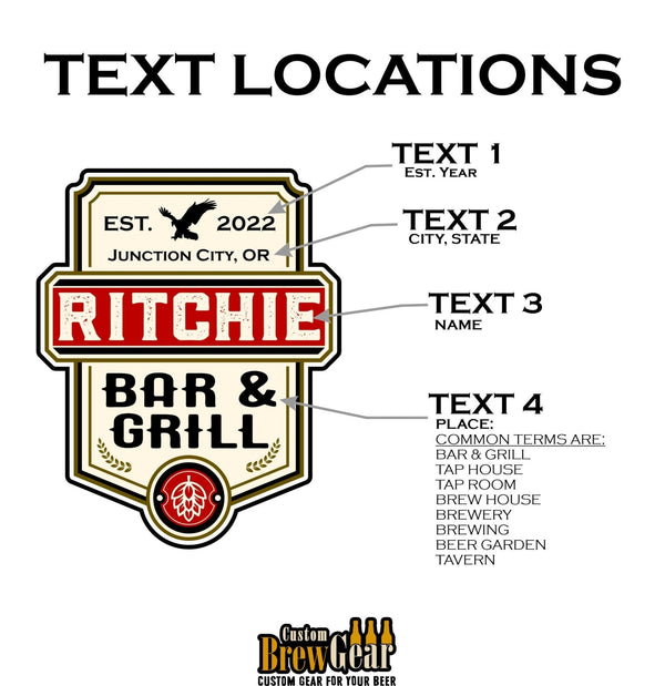 Custom Chalkboard Beer Tap Handle - Eagle Edition - Custom Brew Gear