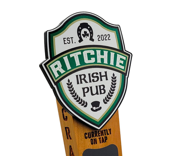 Custom Chalkboard Beer Tap Handle - Irish Pub Edition - Custom Brew Gear