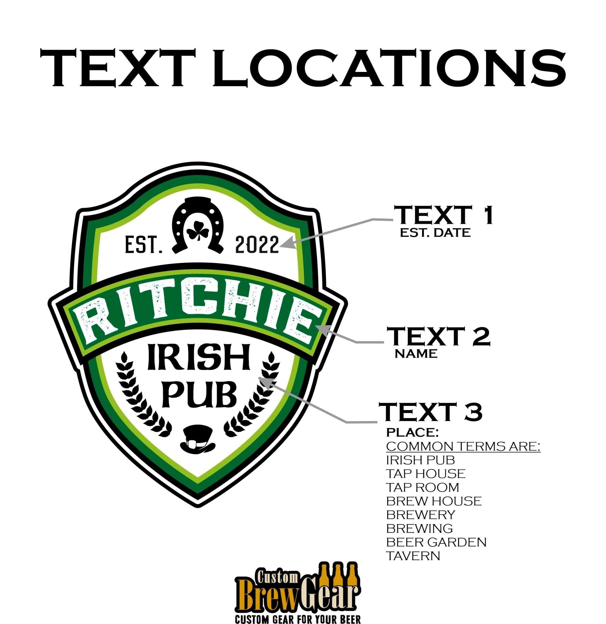 Custom Chalkboard Beer Tap Handle - Irish Pub Edition - Custom Brew Gear