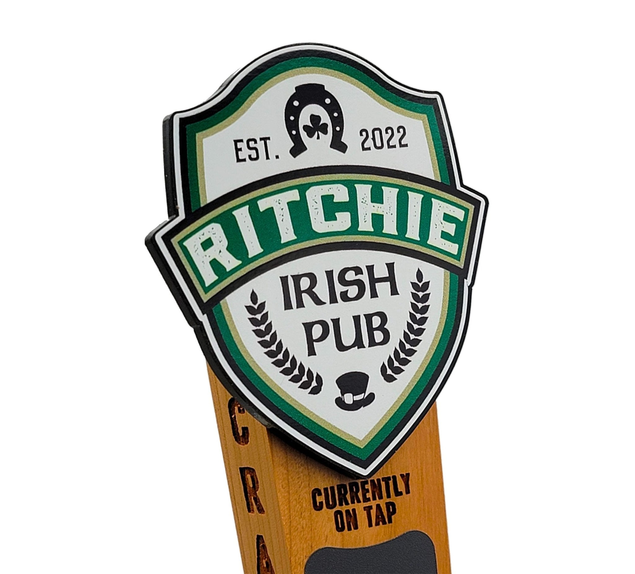 Custom Chalkboard Tap Handle - Irish Pub Edition - Custom Brew Gear